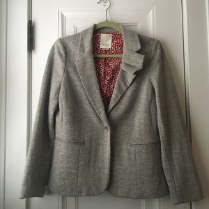 Anthropologie Elevenses gray wool blazer 12